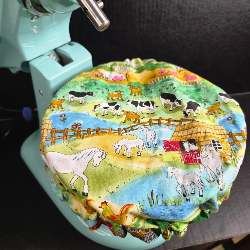 Farm Yard Animals Red Fireworks KitchenAid Mixer Mixing Bowl Cover Baking